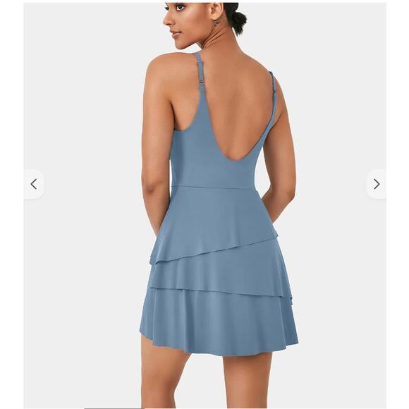 Halara Softly zero Airy Tiered Ruffle Mini Slip Dance‎ Active Dress UPF50+ Sz. S - Picture 8 of 14